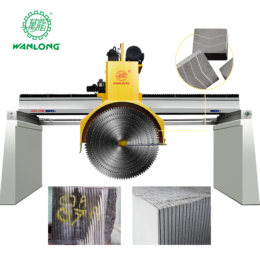 WANLONG QSQ-2200/2500/3000 Köprü Multiblade Mermer Granit Blok Kesme Makinesi Satılık